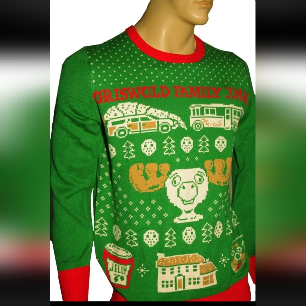 NWT Mens Unisex Green Griswold Family Christmas Sweater Size 2XL